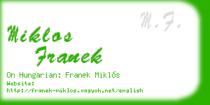 miklos franek business card