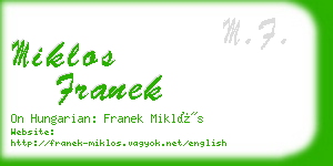 miklos franek business card